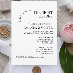 The Night Before Welcome Wedding Rehearsal Dinner Invitation