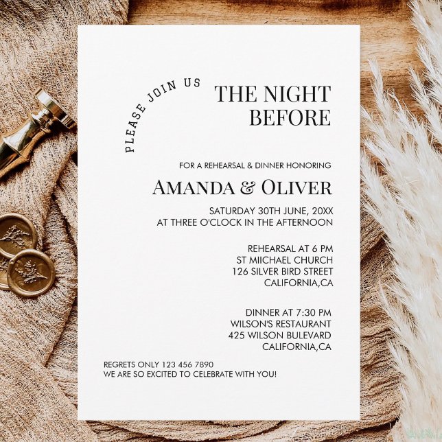The Night Before Welcome Wedding Rehearsal Dinner Postcard (Creator Uploaded)
