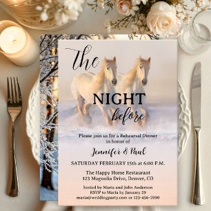 The Night Before Winter Horses Rehearsal Dinner Invitation
