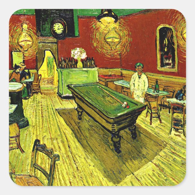 The Night Cafe by Vincent van Gogh, Square Sticker (Front)