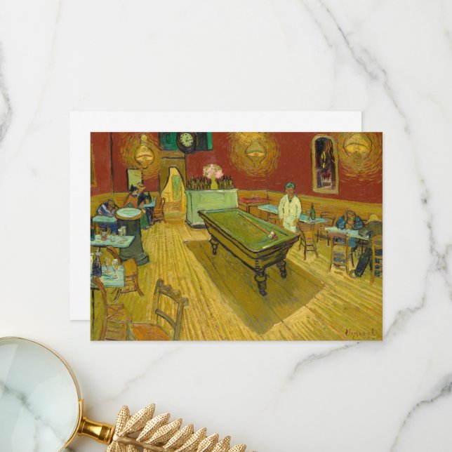 The Night Cafe by Vincent van Gogh Thank You Card (Front/Back In Situ)