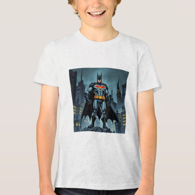 The Night Guardian Kids’ T-Shirt – Comic Hero Insp Tri-Blend Shirt (Front)