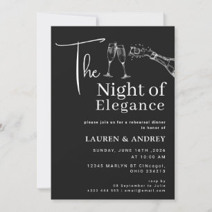 The Night of Elegance Rehearsal Dinner Invitation