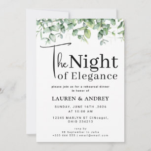 The Night of Elegance Rehearsal Dinner Invitation