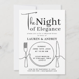 The Night of Elegance Rehearsal Dinner Invitation