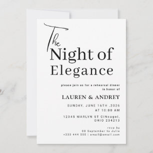 The Night of Elegance Rehearsal Dinner Invitation