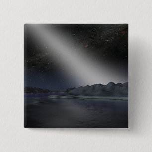 The night sky from a hypothetical alien planet 15 cm square badge
