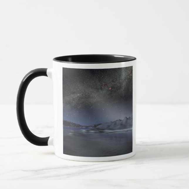 The night sky from a hypothetical alien planet 2 mug (Left)