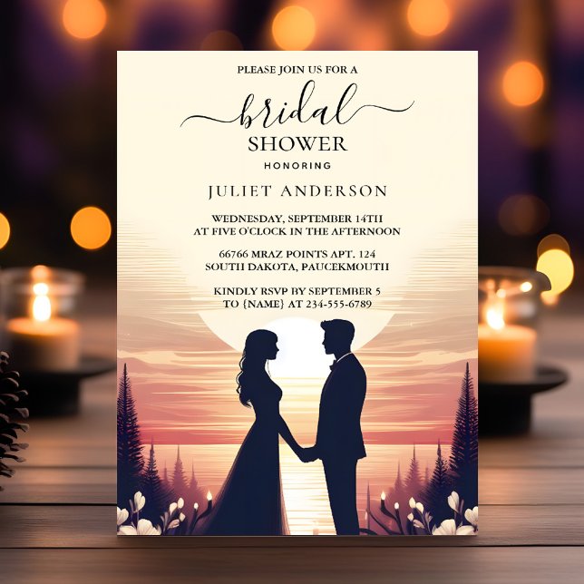 The Night Sunset Moon Cloud Twilight Bridal Shower Invitation (Creator Uploaded)