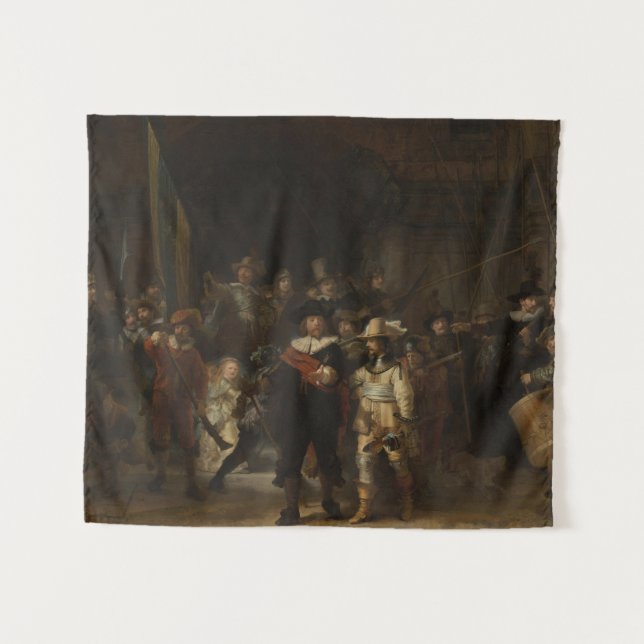 The Night Watch Rembrandt Baroque Masterpiece Tapestry (Front (Horizontal))