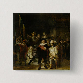 The Night Watch, Rembrandt van Rijn 15 Cm Square Badge