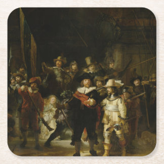 The Night Watch, Rembrandt van Rijn Square Paper Coaster