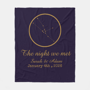 The Night We Met Star Map –Celestial love design Fleece Blanket