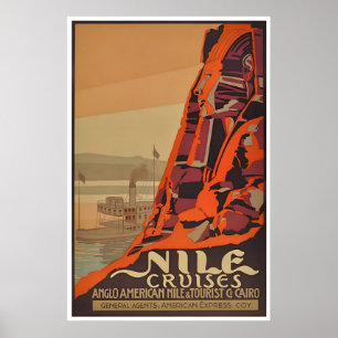 The Nile River Art Egypt Travel Poster Cairo
