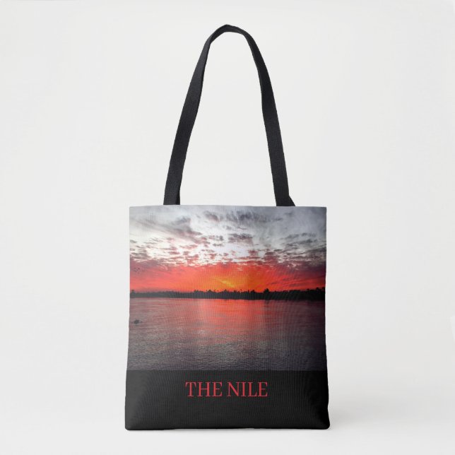 The  Nile River, Dramatic Sunset. Tote Bag (Front)
