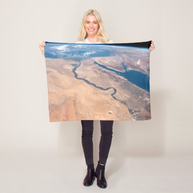 The Nile River, Red Sea And Mediterranean Sea. Fleece Blanket (In Situ)