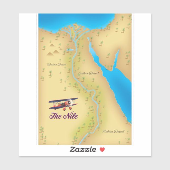 The Nile vintage style old map poster (Sheet)