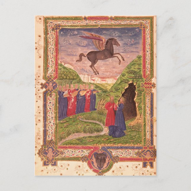 The nine Muses playing instruments Postcard (Front)