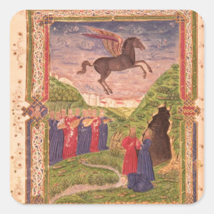 The nine Muses playing instruments Square Sticker