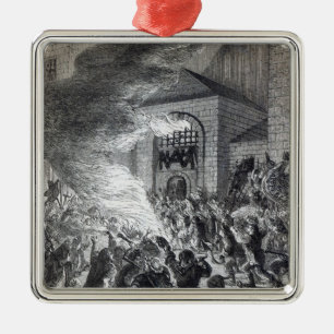 The 'No Popery' rioters burning the prison Metal Tree Decoration