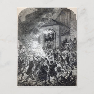 The 'No Popery' rioters burning the prison Postcard