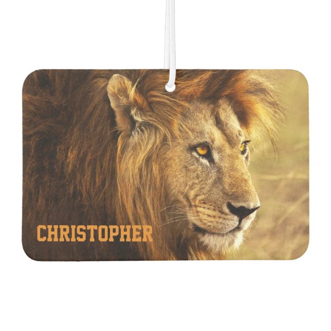 The Noble Lion Photograph Car Air Freshener (Front)