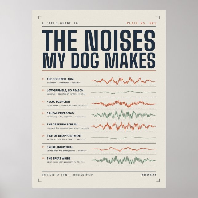 The Noises My Dog Makes Funny Dog Art Print (Front)