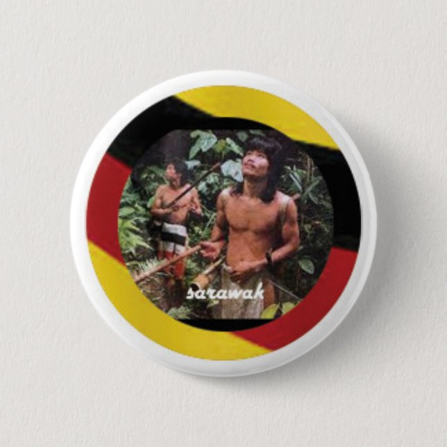 The nomadic native of Borneo Island 6 Cm Round Badge (Front)