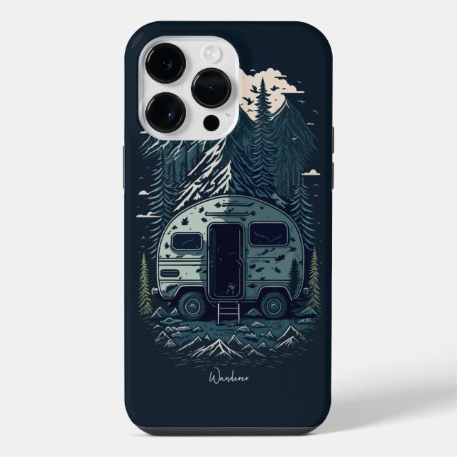 The Nomadic Wanderer's Camping Car Adventure iPhone Case (Back)