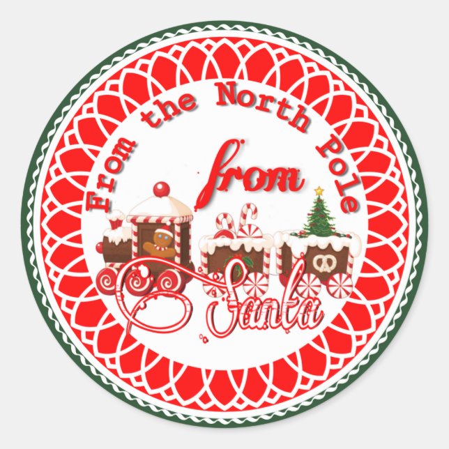 The North Pole from Santa Classic Round Sticker (Front)