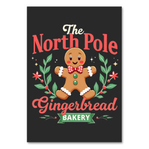 The North Pole Gingerbread Bakery Christmas Table Number
