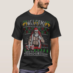 The North Swole Santa Claus Muscle Ugly Christmas T-Shirt