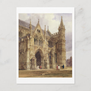 The North-West Porch of Salisbury Cathedral, 1832 Postcard