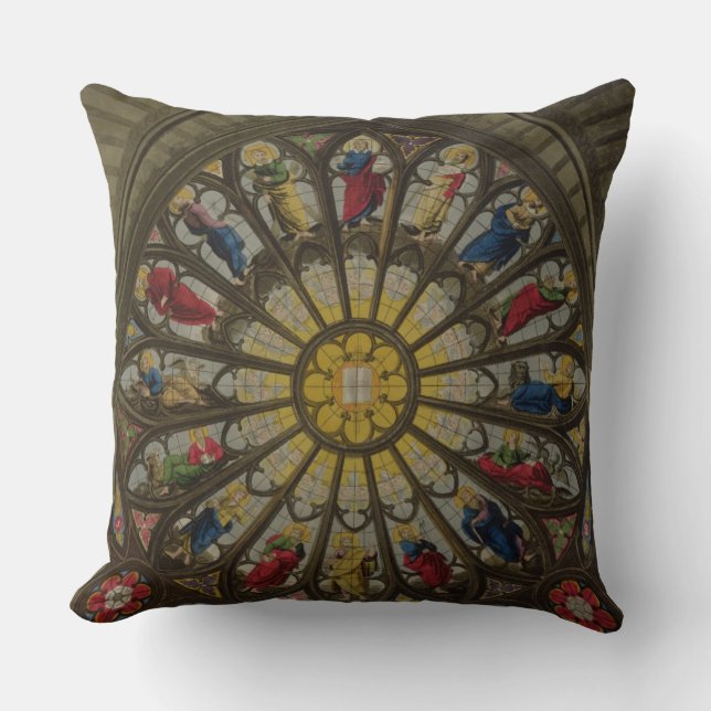 The North Window, plate D from 'Westminster Abbey' Cushion (Front)