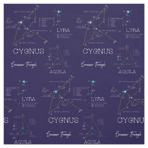 The Northern Hemisphere Summer Triangle Stars Fabric