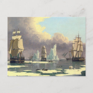 The Northern Whale Fishery - Oil Painting Postcard