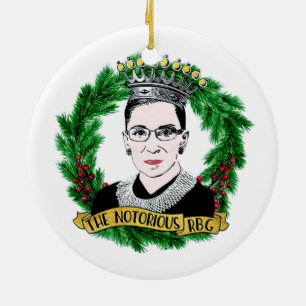 The Notorious RBG Christmas Ceramic Tree Decoration