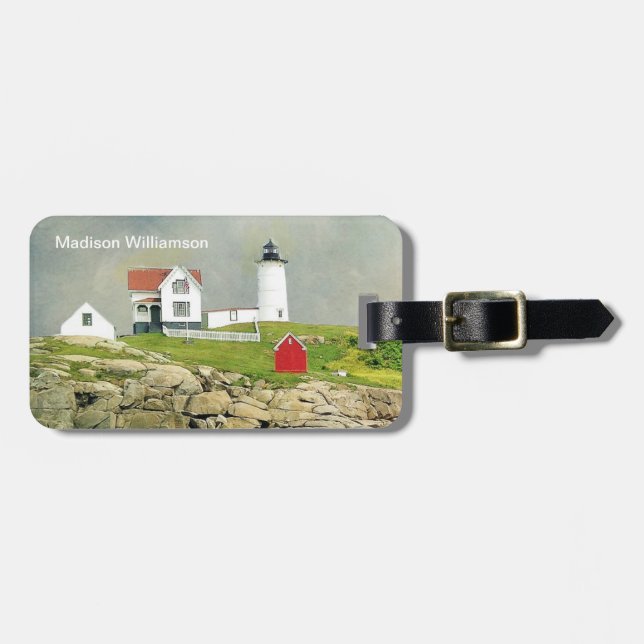The Nubble Lighthouse as a Luggage / Luggage Tag (Front Horizontal)
