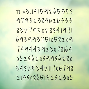 The number "π=3.14" Math & Science Lover's Decal