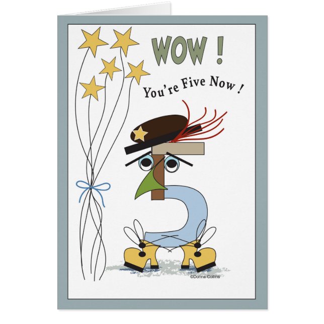 The Number Five Birthday Card (Front)