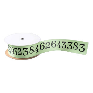 The Number Pi Math & Science Lovers' Green Satin Ribbon