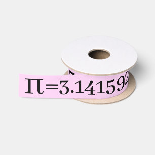 The Number Pi Math & Science Lovers' Pink Satin Ribbon