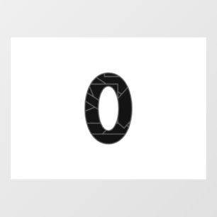 The number zero (0) in black