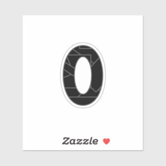 The number zero (0) in black