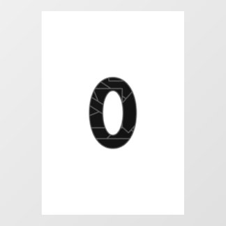 The number zero (0) in black
