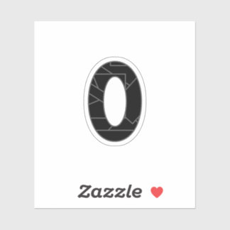 The number zero (0) in black