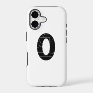 The number zero (0) in black