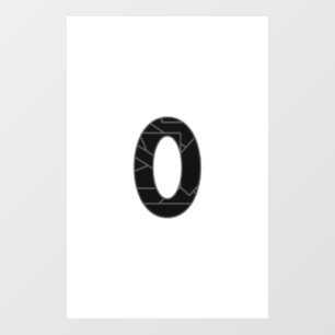 The number zero (0) in black