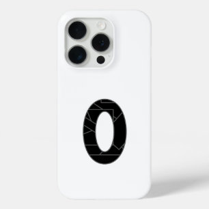 The number zero (0) in black iPhone 15 pro case