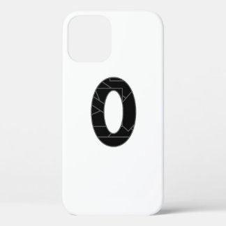 The number zero (0) in black iPhone 12 pro case